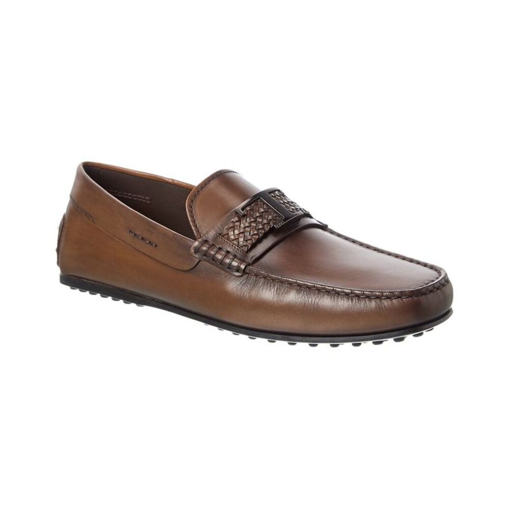Tod's Tan Leather Slip-On Loafers